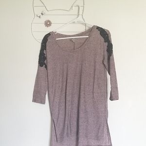 Vanity Tunic Shirt with Faux Embroidery